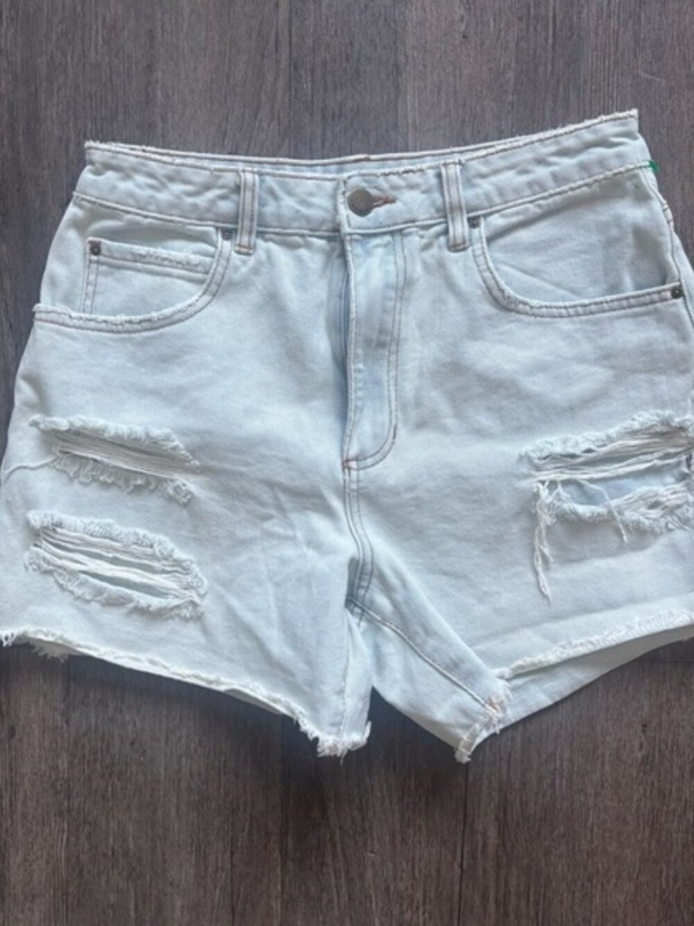 Billabong Light Blue Distressed Jean Shorts